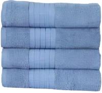 Good Morning Handdoeken set van 4 "Uni" - Blauw - (50x100 cm) - Katoen - thumbnail