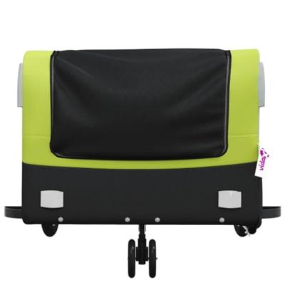 VidaXL Fietstrailer 45 kg ijzer zwart en groen - thumbnail