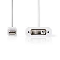 Mini-DisplayPort - DVI-kabel | Mini-DisplayPort male - DVI-D 24+1-pins female | 0,2 m | Wit - thumbnail