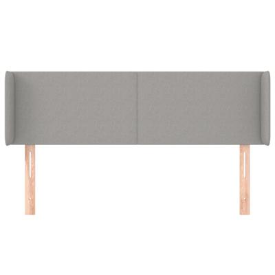 Hoofdbord met randen 147x16x78/88 cm stof lichtgrijs