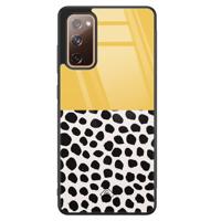 Samsung Galaxy S20 FE glazen hardcase - Abstract geel - thumbnail