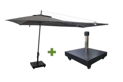 Asymetrique 360x220 grijs met verrijdbare 60kg voet