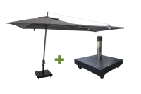 Asymetrique 360x220 grijs met verrijdbare 60kg voet - thumbnail