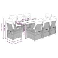 9-delige Tuinset poly rattan zwart - thumbnail