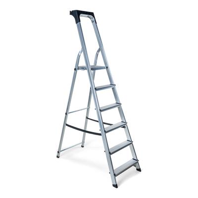 huishoudtrap - keukentrap 6 treden aluminium