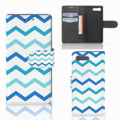 Sony Xperia X Compact | Telefoon Hoesje | Zigzag Blauw