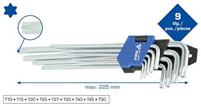Brilliant Tools BT044019 Haakse schroevendraaierset T 10, T 15, T 20, T 25, T 27, T 30, T 40, T 45, T 50 9-delig