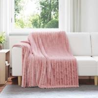 VidaXL Gooi deken roze 200 x 150 cm fleece - thumbnail