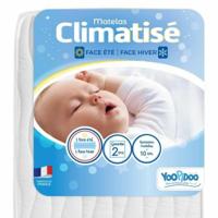 Yoopidoo - Babymatras met airconditioning - 60x120 cm - 1 koele zomerzijde / 1 gevoerde winterzijde - Zonder chemische behandeling - thumbnail
