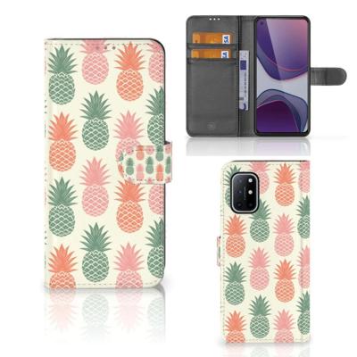 OnePlus 8T | Book Cover | Ananas | Portemonnee hoesje