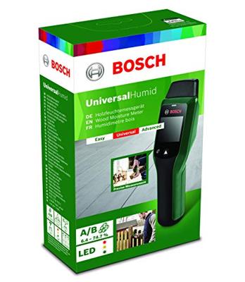 Bosch Groen Universal Humid Houtvochtmeter | Incl 3 x 1,5 V Lr03 (AAA) Batterijen | In doos - 0603688000