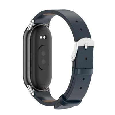 PU leren bandje - Donkerblauw - Xiaomi Smart Band 8 / 9 / 10 PU leren bandje - Donkerblauw - Xiaomi Smart Band 8 / 9 / 10