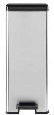 Curver decobin slimbin pedaalemmer 40 liter rechthoekig zilver metallic