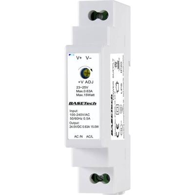 Basetech BT-2250248 DIN-rail netvoeding 24 V 0.63 A 15 W Aantal uitgangen:1 x Inhoud 1 stuk(s)