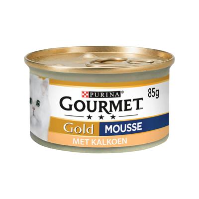 Gourmet Gold Mousse met kalkoen + rund combipack kattenvoer 48 x 85 g