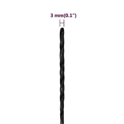 Werktouw 3 mm 100 m polypropeen zwart - thumbnail