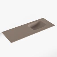 MONDIAZ LEX Smoke solid surface inleg wastafel voor toiletmeubel 80cm. Positie wasbak rechts - thumbnail