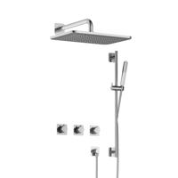 Hotbath Gal - GL106 - Inbouw Regendoucheset - Chroom - 2 Stopkranen - Thermostatisch - Wandarm 35 cm - Hoofddouche 270x400 mm - Staafhanddouche - Glijstang 900 mm - met GL106 - V02 - thumbnail