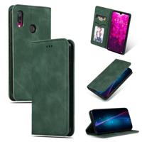 Retro huid voelen Business magnetische horizontale Flip lederen case voor Xiaomi Redmi 7/Redmi Y3 (Army Green) - thumbnail