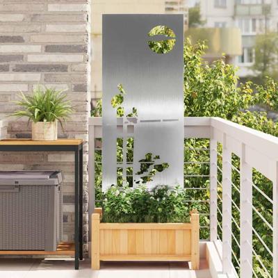 Tuin Privacy Screen Fretwerk Zilver 50 x 140 cm Roestvrij staal