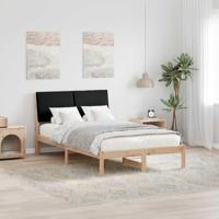 Bedframe Bruin en zwart 135 x 190 cm Massief grenenhout - thumbnail