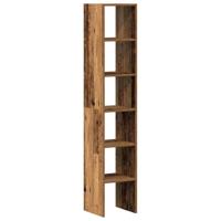 Boekenkasten 2 st stapelbaar 30x30x80 cm bewerkt hout oud hout - thumbnail