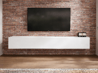 Tv-meubel KINGSTON 2 klapdeuren 245 cm wit/hoogglans wit - thumbnail
