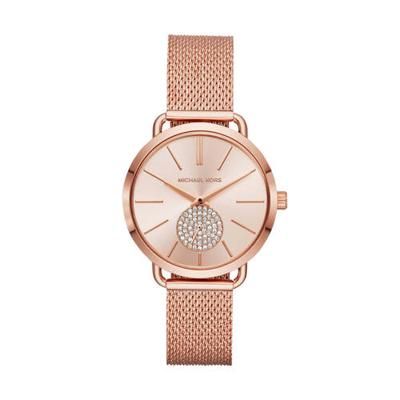 Michael Kors MK3845 Horloge Portia staal rosekleurig 37 mm Michael Kors MK3845 Horloge Portia staal rosekleurig 37 mm