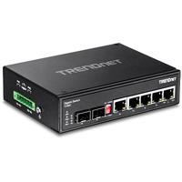 TRENDnet TI-G62 6-poorts geharde industriële gigabit DIN-rail-switch, 12 Gbps schakelcapaciteit, geharde metalen schakelaar beschermingsklasse IP30 (-40 tot 167ºF) - thumbnail