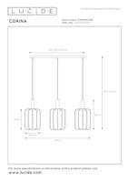Lucide CORINA - Hanglamp - 3xE27 - Beige - thumbnail