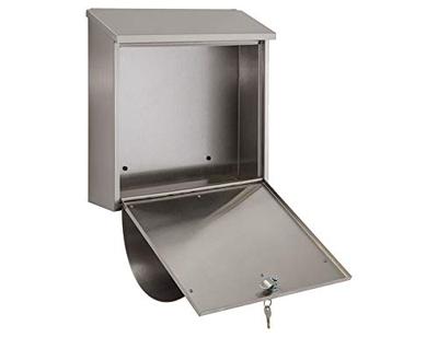 Boston brievenbus in RVS met krantenhouder afm 36x36x19 cm Boston brievenbus in RVS met krantenhouder afm 36x36x19 cm