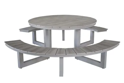 Vita Massa ronde picknicktafel taupe