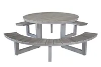 Vita Massa ronde picknicktafel taupe - thumbnail