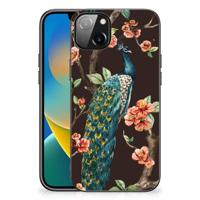 iPhone 14 Plus Dierenprint Telefoonhoesje Pauw met Bloemen - thumbnail