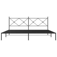 Bedframe met hoofdbord metaal zwart 200x200 cm - thumbnail