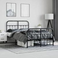 Bedframe met hoofd- en voeteneinde metaal zwart 120x190 cm - thumbnail