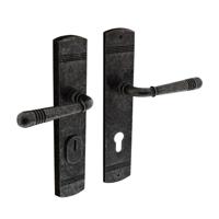Achterdeurbeslag Emily kruk/kruk profielcilindergat 72mm met kerntrek beveiliging oud grijs - thumbnail
