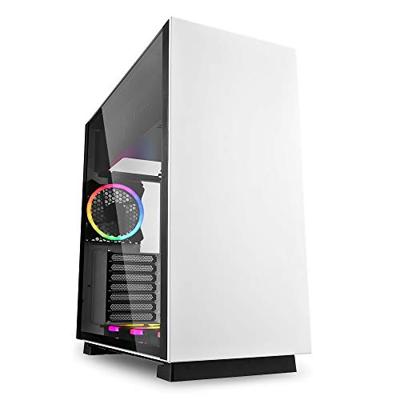 Sharkoon pure steel rgb midi tower behuizing (wit | 2x usb-a | rgb | tempered glass)