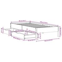 Bedframe zonder matras massief grenenhout 120x200 cm - thumbnail