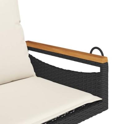 Schommelbank met kussens 63x62x40 cm poly rattan zwart Schommelbank met kussens 63x62x40 cm poly rattan zwart
