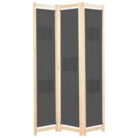 VidaXL Kamerscherm met 3 panelen 120x170x4 cm stof grijs - thumbnail