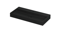 INK United Wastafel Porselein met 1 Kraangat incl. Porseleinen Click Plug en Verborgen Overloop Systeem - 1000x450x110 mm - Mat Zwart - thumbnail