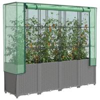 Plantenbak verhoogd met kashoes 160x40x153 cm rattanlook - thumbnail