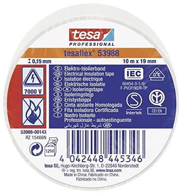 tesa tesaflex IEC 53988-00143-00 Isolatietape Wit (l x b) 10 m x 19 mm 1 stuk(s) tesa tesaflex IEC 53988-00143-00 Isolatietape Wit (l x b) 10 m x 19 mm 1 stuk(s)
