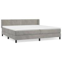 Boxspring met matras fluweel lichtgrijs 200x200 cm - thumbnail