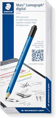 Staedtler Mars® Lumograph® digital jumbo Digitale pen Met drukgevoelige punt, Met precieze schrijfpunt, Gumknop Blauw