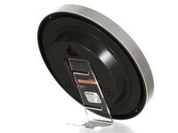 MAULrun wandklok, radiogestuurd, diameter 25,2 x 5 cm, kunststof kader, zilver - thumbnail