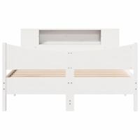 Bedframe zonder matras massief grenenhout wit 140x190 cm - thumbnail