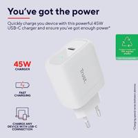 Trust Maxo USB-C-oplader van 45 W Oplader Wit - thumbnail