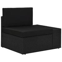 VidaXL 3-delige loungeset poly rattan zwart - thumbnail